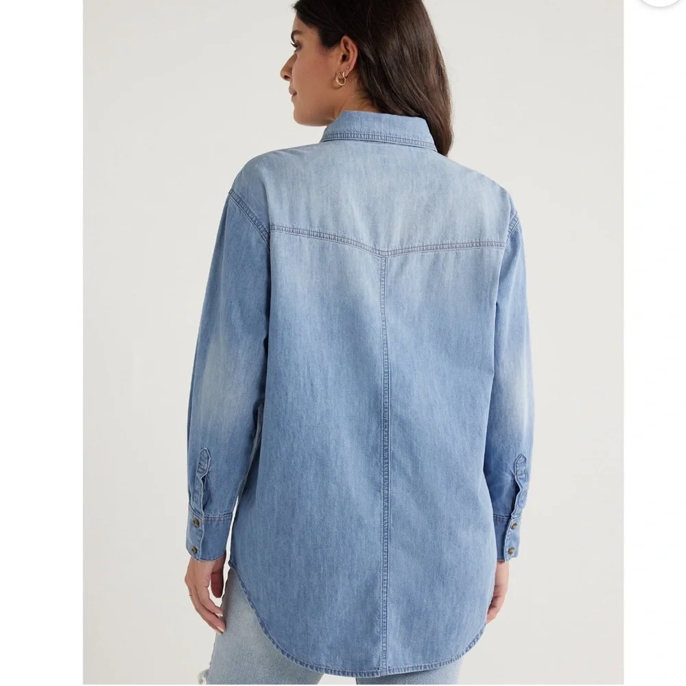Sofia Jeans Women's Sofia Oversized Boyfriend Shirt with Long Sleeves, Sz LG NWT - Picture 3 of 10